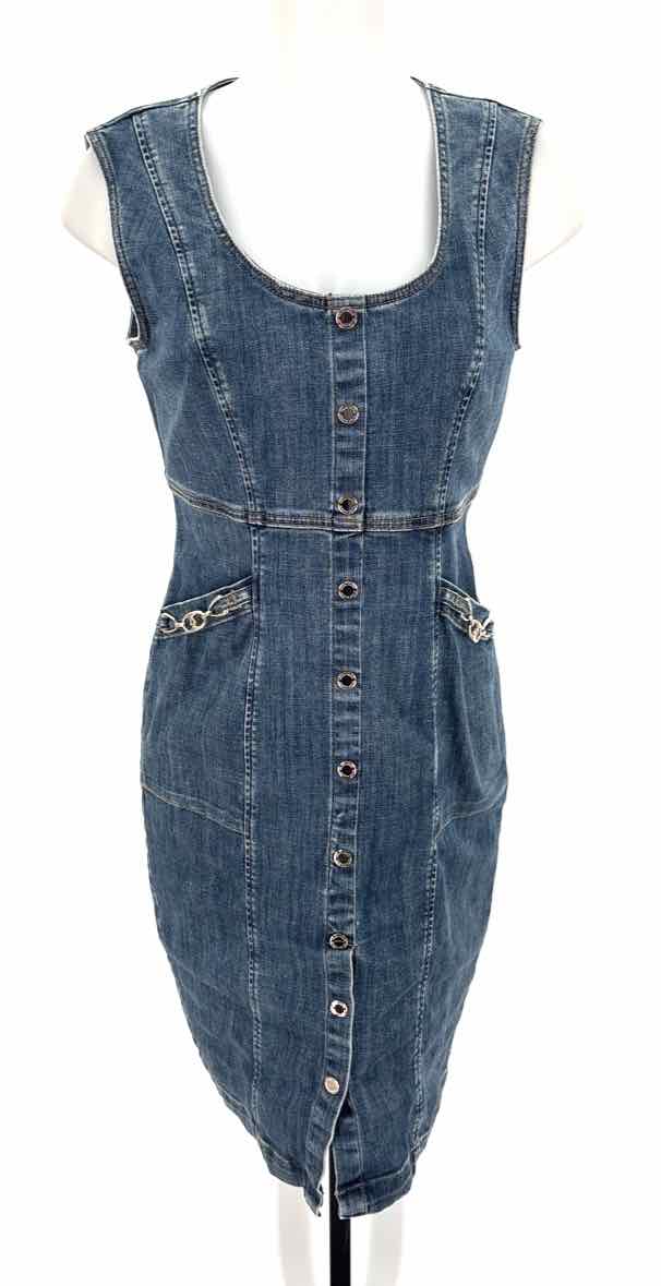 Size 4 White House Black Market Blue Denim Dress