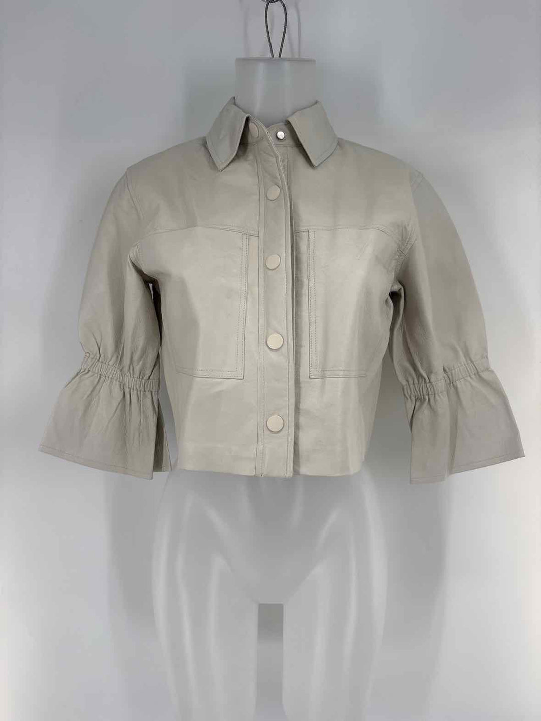 Size XXS Ivory Leather Jacket