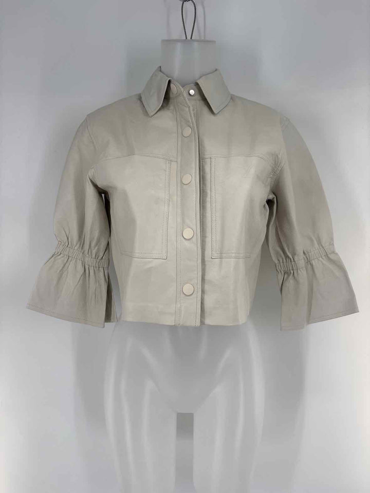 Size XXS Ivory Leather Jacket