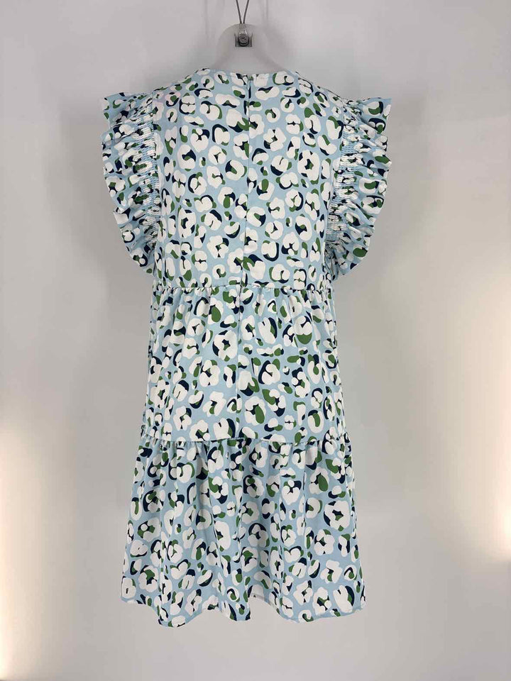 Size L MICHELLE MCDOWELL Blue Print Dress