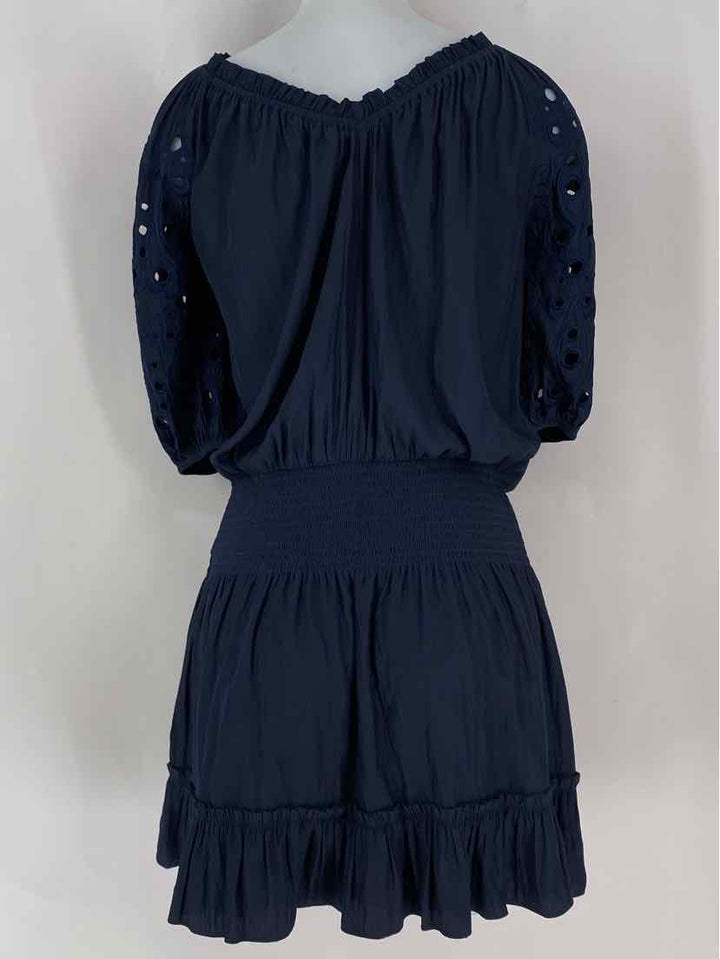 Size L Ramy Brook Navy Sateen Dress