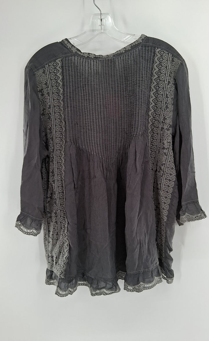 Size L Johnny Was Gray Shirt