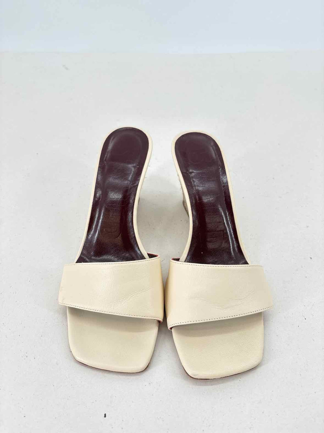 Shoe Size 38 STAUD Ivory Leather Sandals