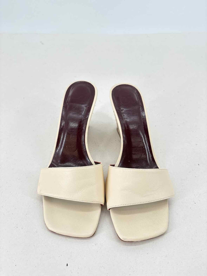 Shoe Size 38 STAUD Ivory Leather Sandals