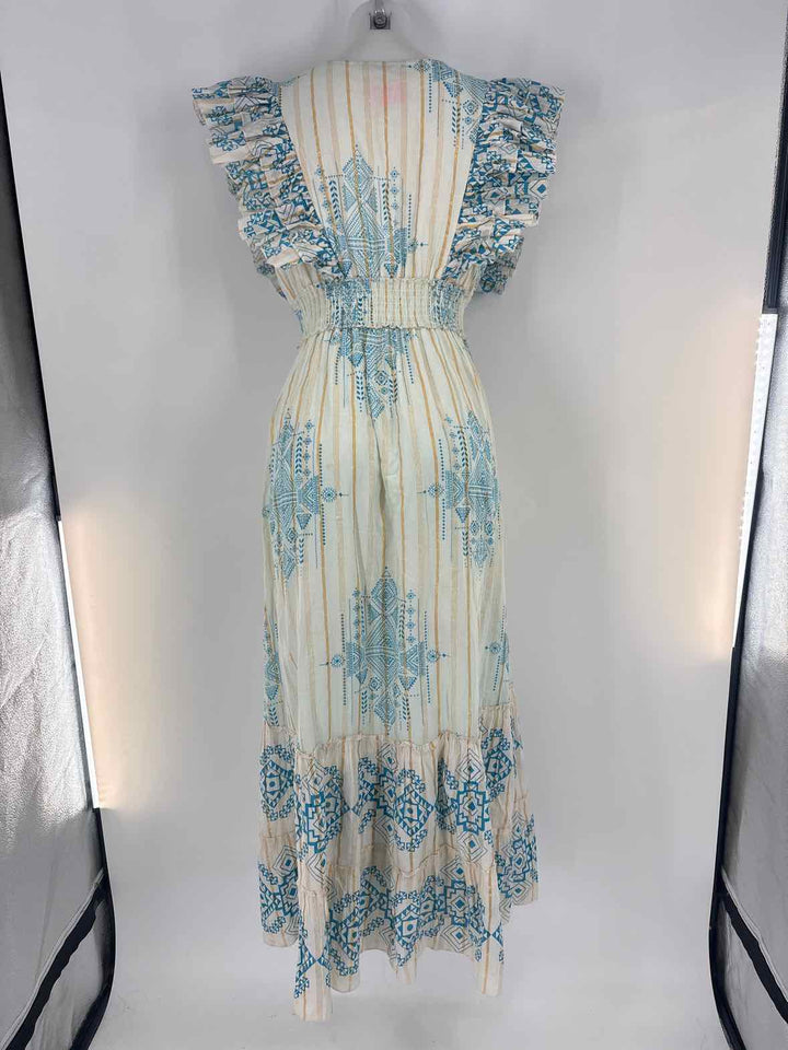 Size One Size Blue Print Dress