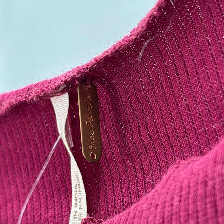 Size S FREE PEOPLE Burgundy Knit Lace Sweater