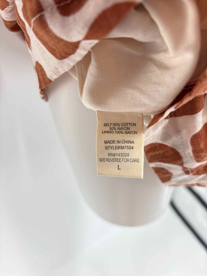 Size L Brown Print Shirt