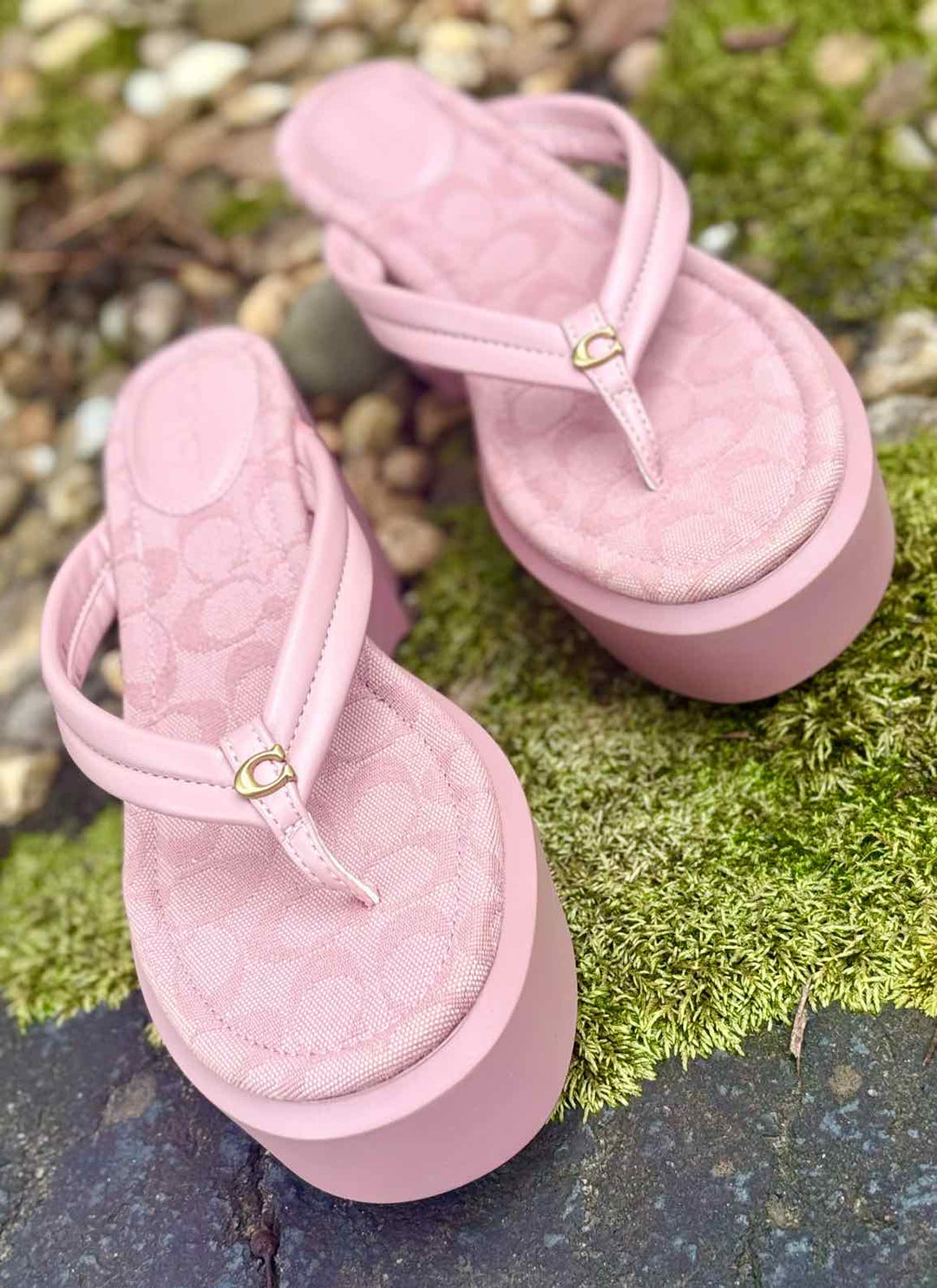 Shoe Size 11 Coach Mauve Canvas Sandals