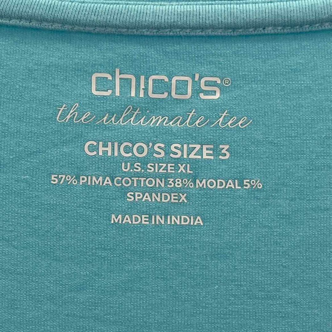 Size XL Chico's Teal Cotton Shirt