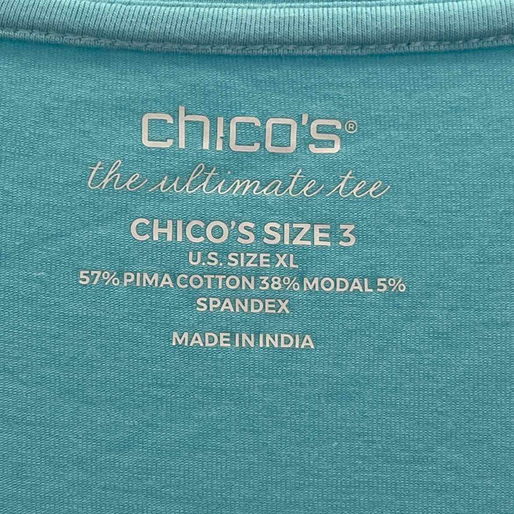 Size XL Chico's Teal Cotton Shirt