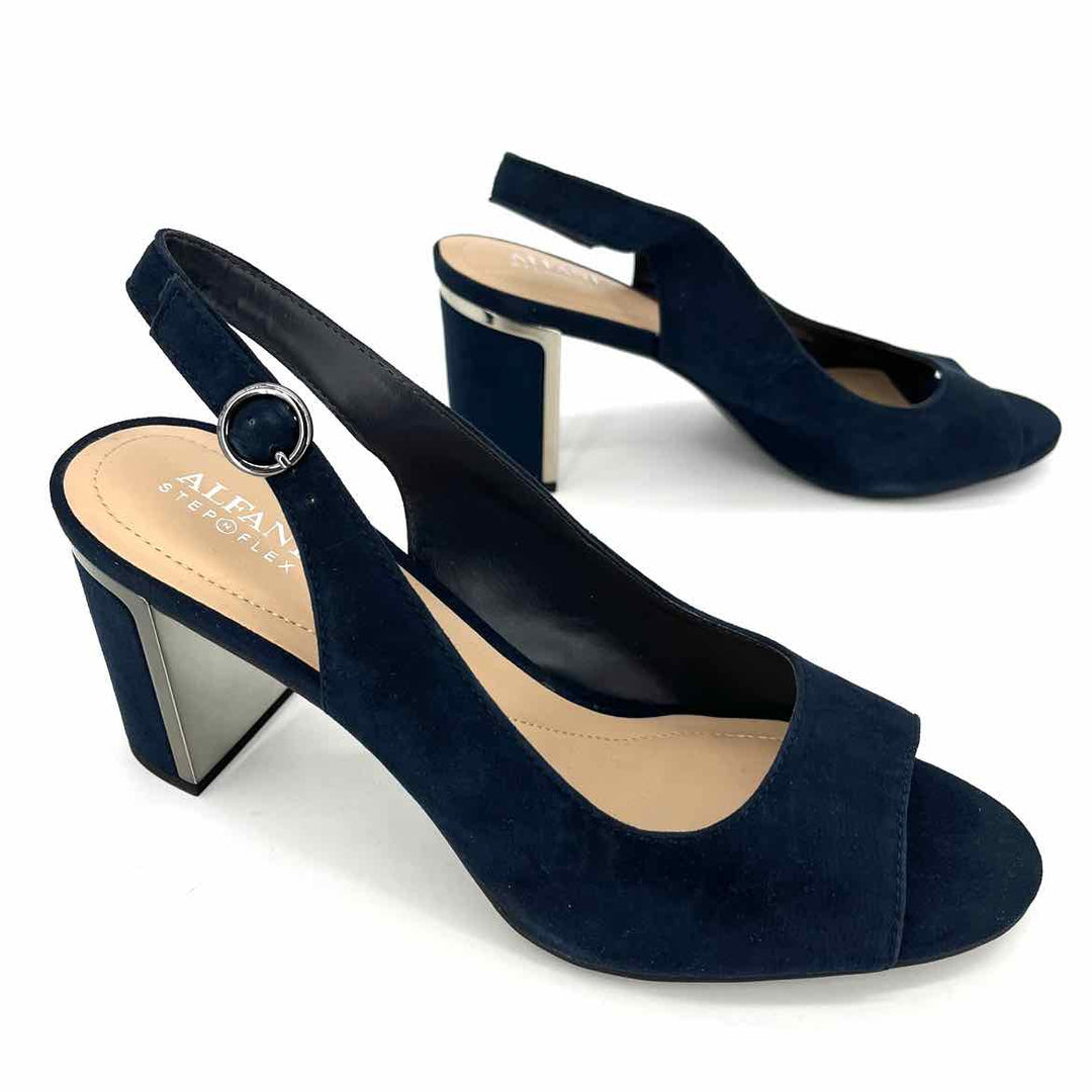 Shoe Size 10.5 ALFANI Navy Suede Pumps