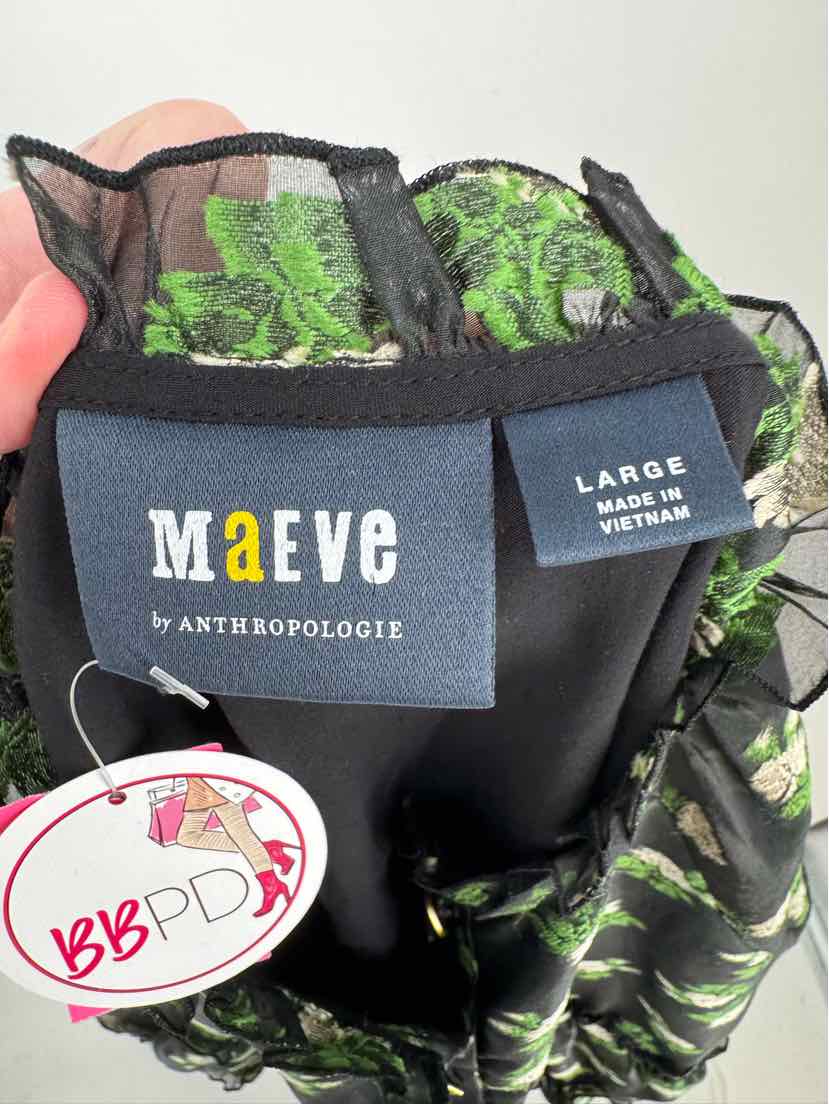 Size L MAEVE Black Print Dress