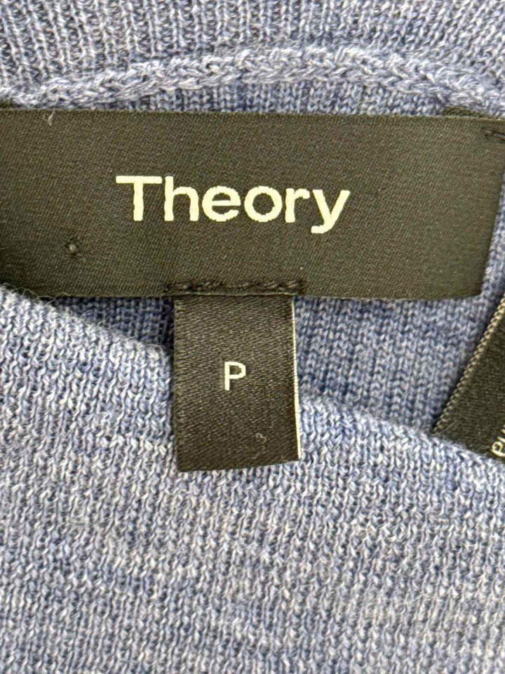 Size Petite THEORY Blue Knit Shirt