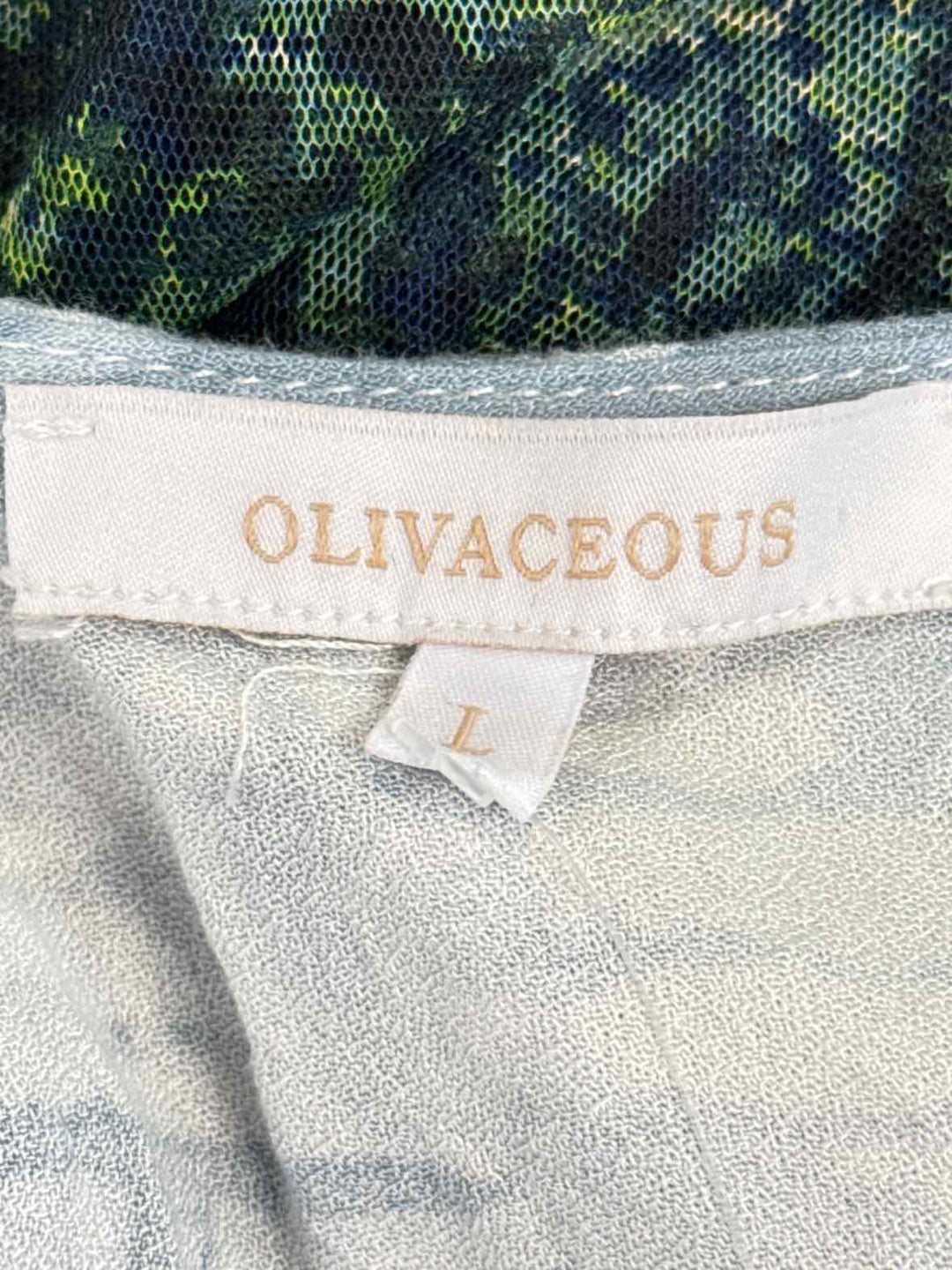 Size L OLIVACEOUS Blue Print Romper
