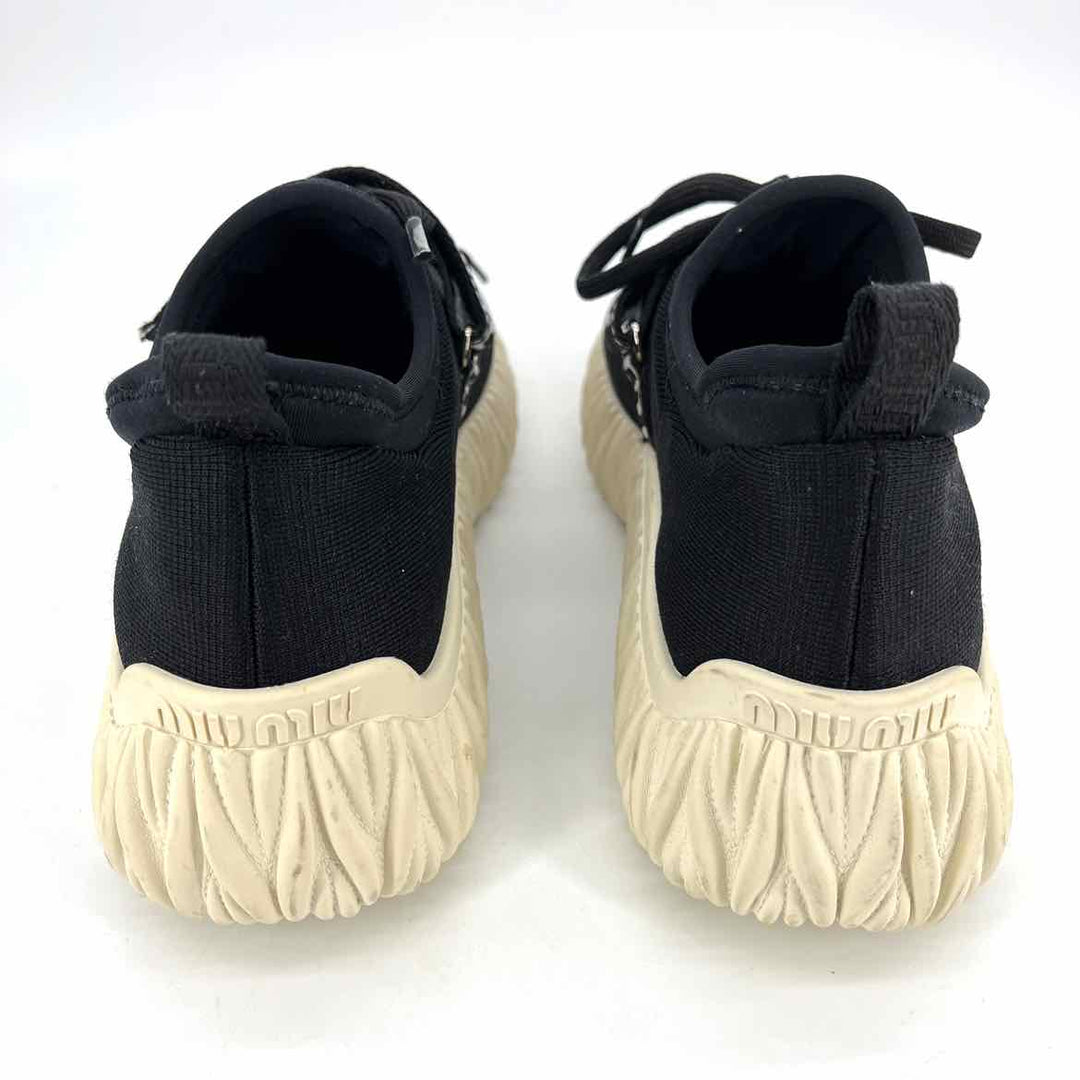 Shoe Size 36 MIU MIU Black Knit Sneakers