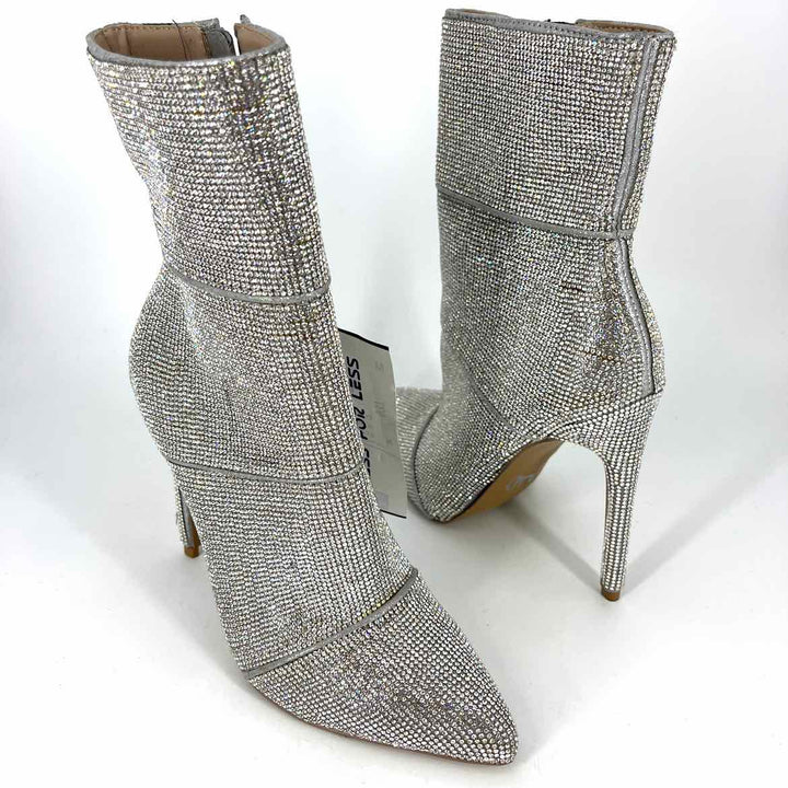 Shoe Size 6.5 Steve Madden Silver Rhinestone Boots