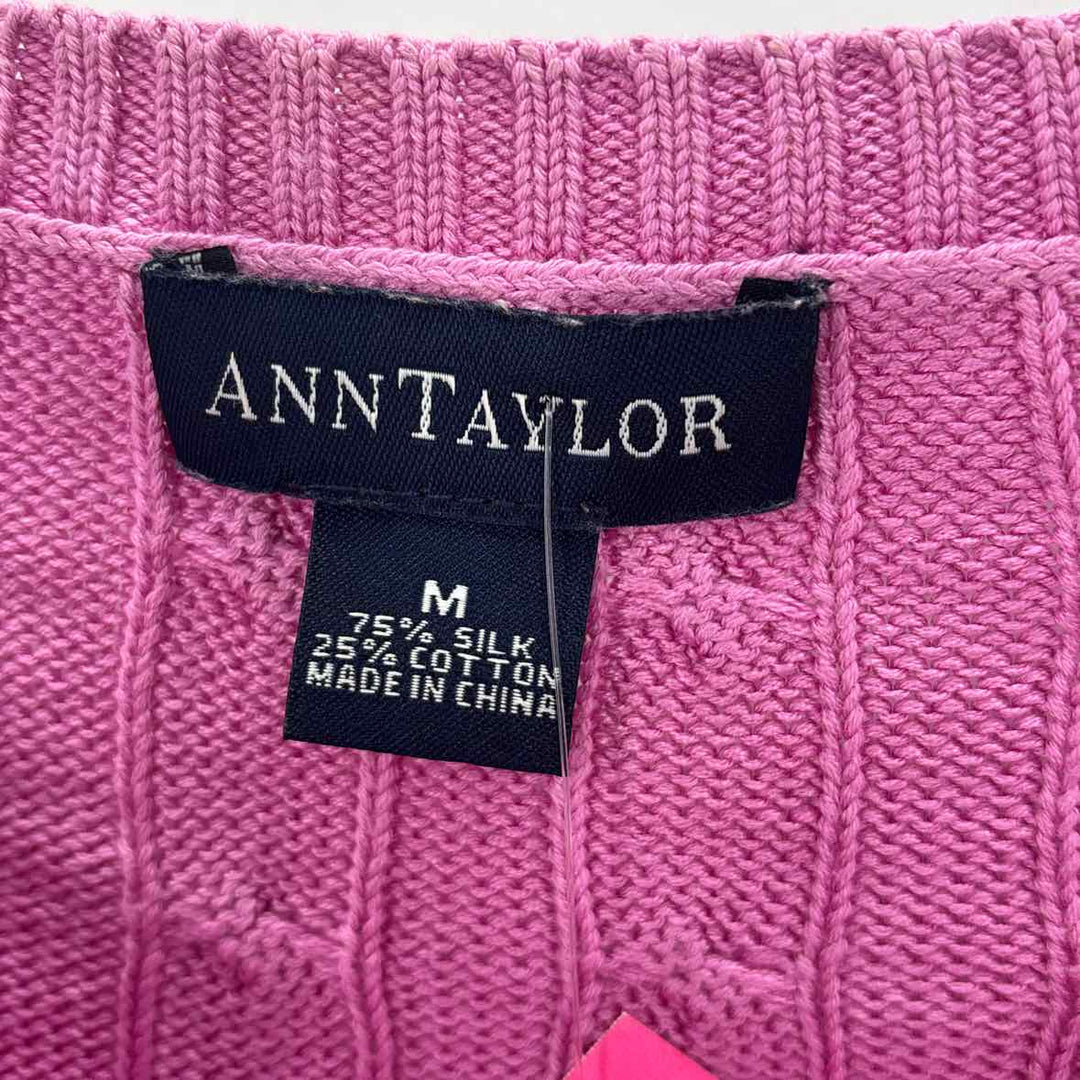 Size M Ann Taylor Pink Knit Sweater