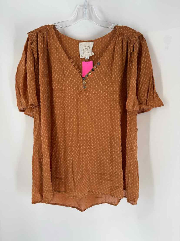 Size L Johnny Was Brown Shirt