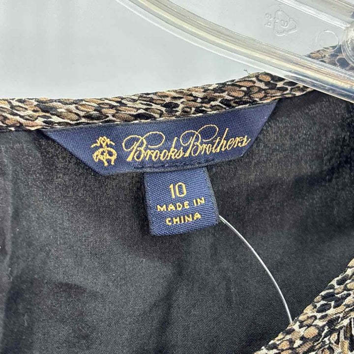 Size 10 Brooks Brothers Brown Print Shirt