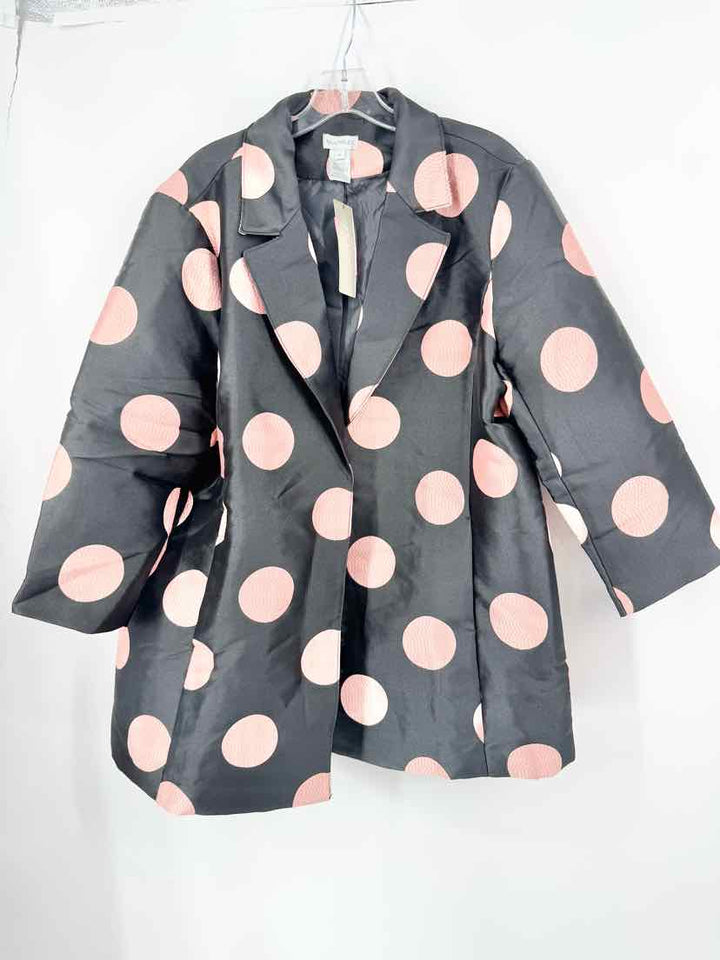 Size XL MULTIPLES Black Print Blazer