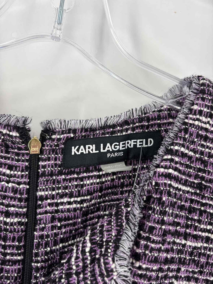 Size 14 KARL LAGERFELD Purple Tweed Dress