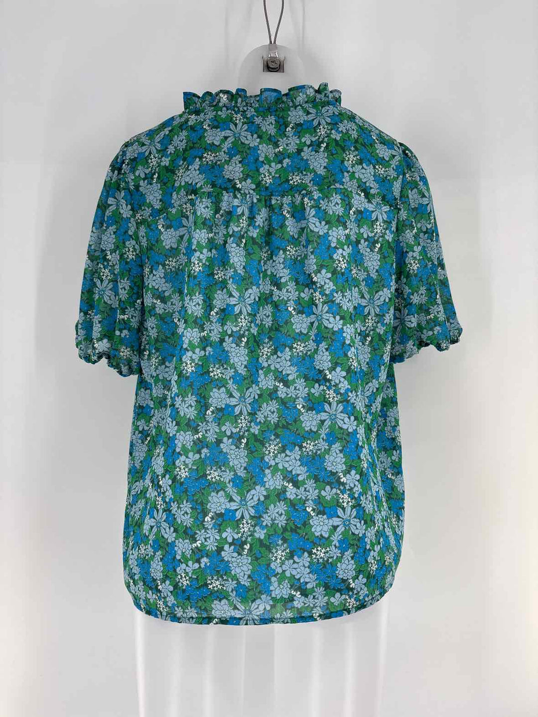 Size L J Crew Green Print Shirt