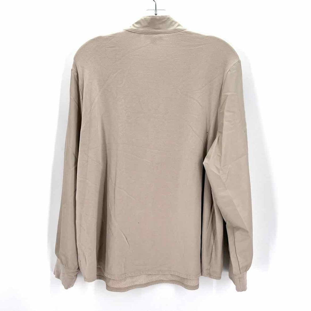 Size 1X Chico's Taupe Faux Leather Jacket