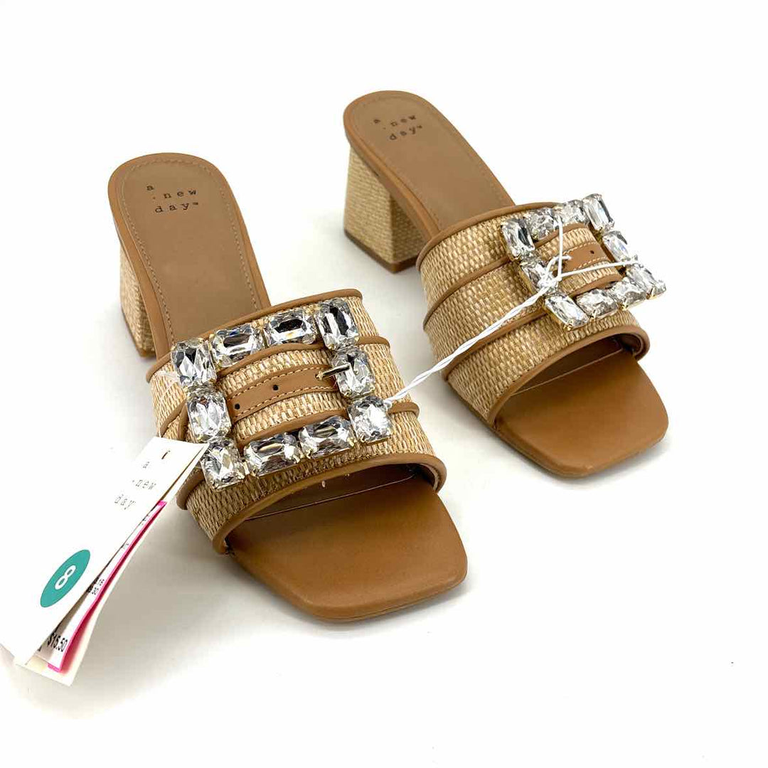 Shoe Size 8 A NEW DAY Tan Straw Sandals