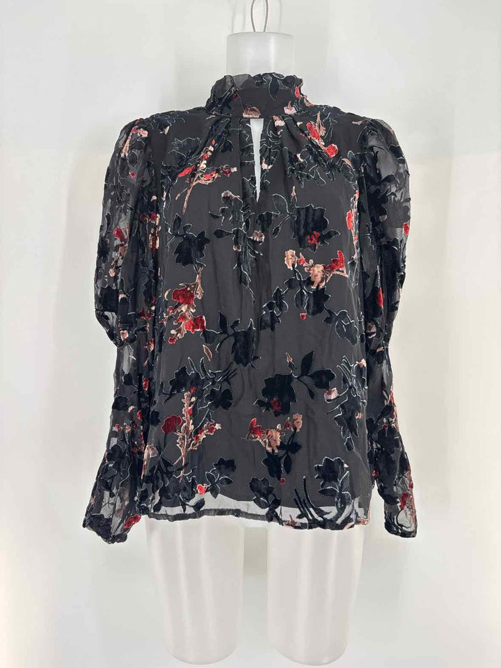 Size XL FRENCH CONNECTION Black Print Shirt
