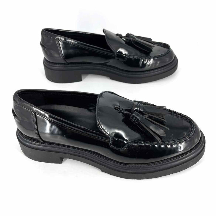 Shoe Size 39 ZARA Black PATENT Loafers
