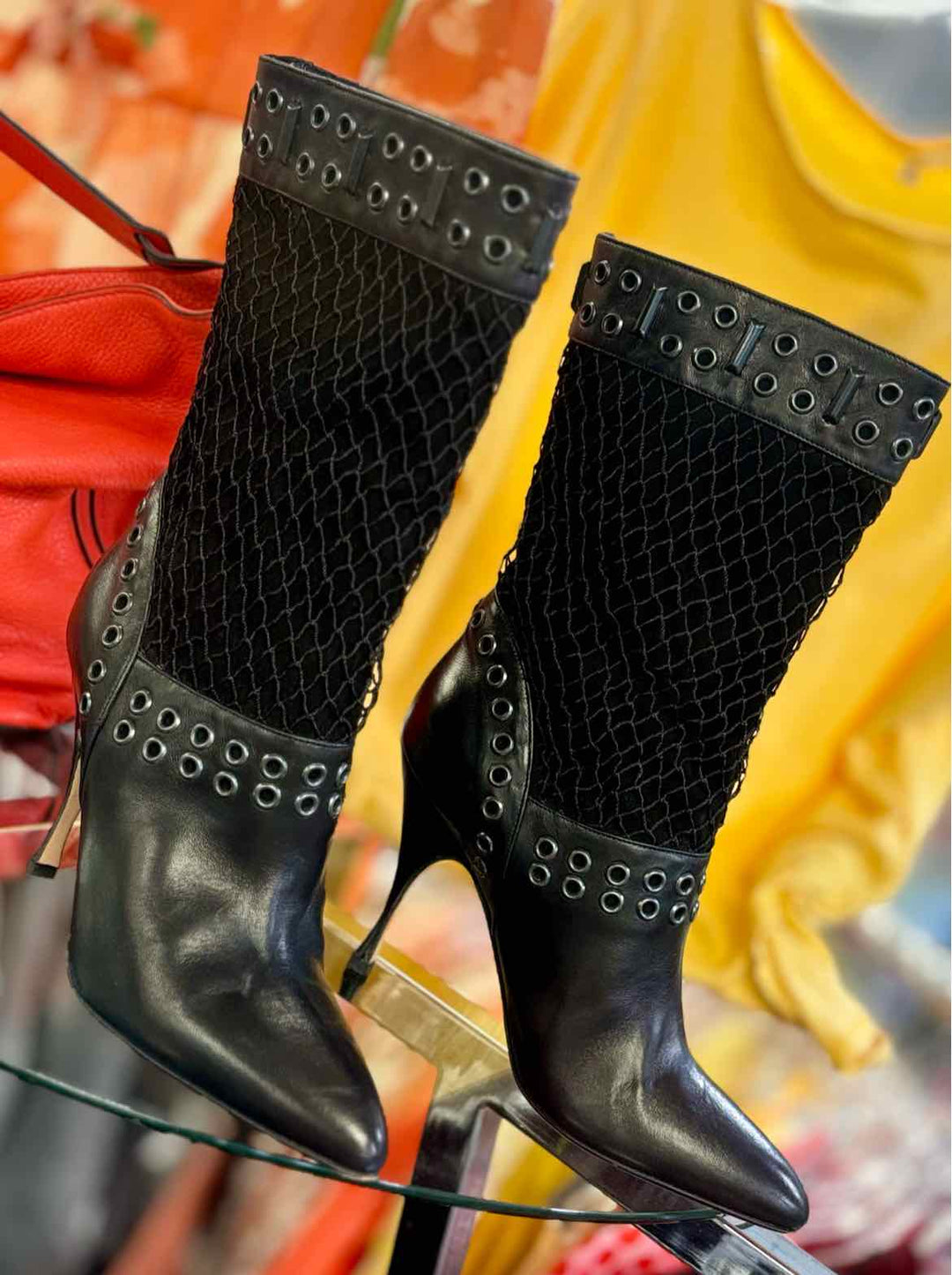 Shoe Size 38.5 BRIAN ATTWOOD Black Leather Boots