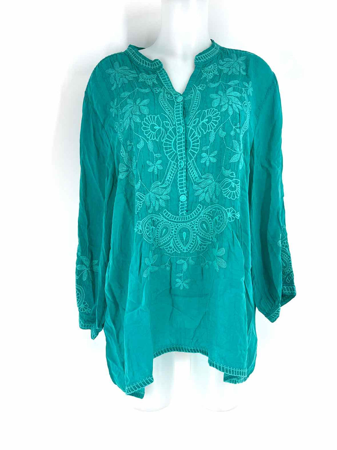 Size M Johnny Was Teal Shirt