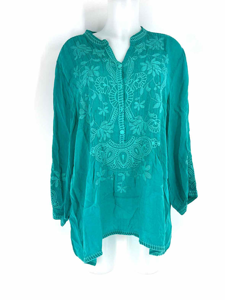 Size M Johnny Was Teal Shirt
