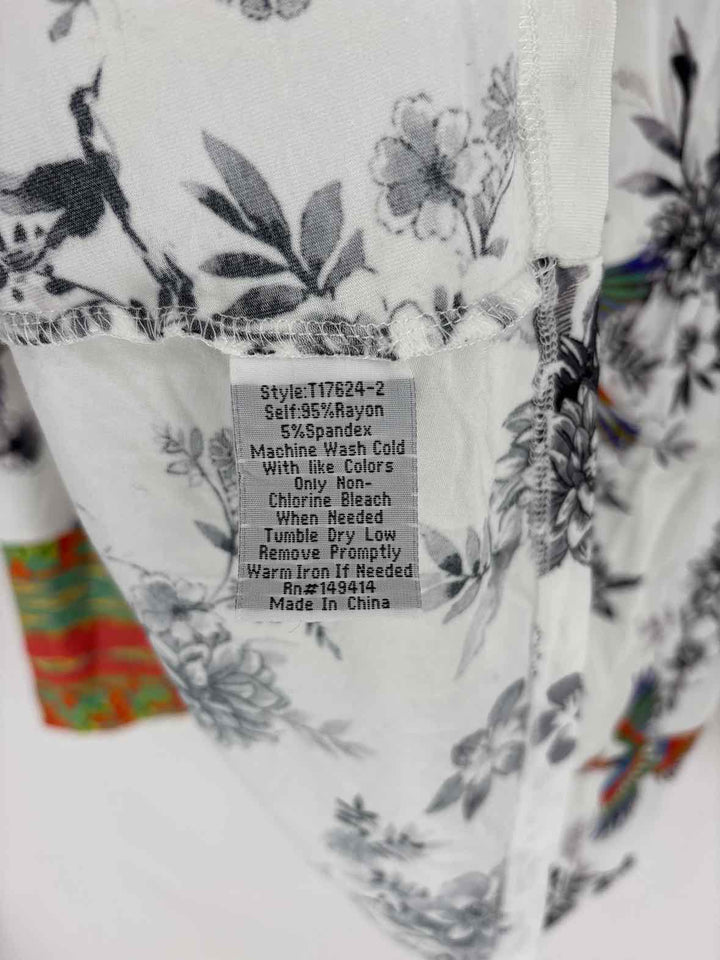 Size S Johnny Was White Print Shirt