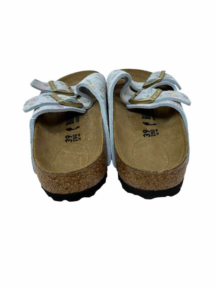 Shoe Size 39 Birkenstock Blue Print Sandals