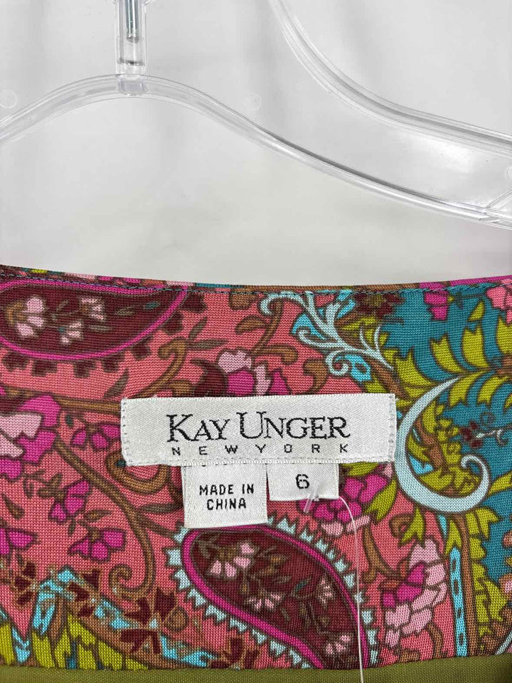 Size 6 KAY UNGER Multi-Color Dress