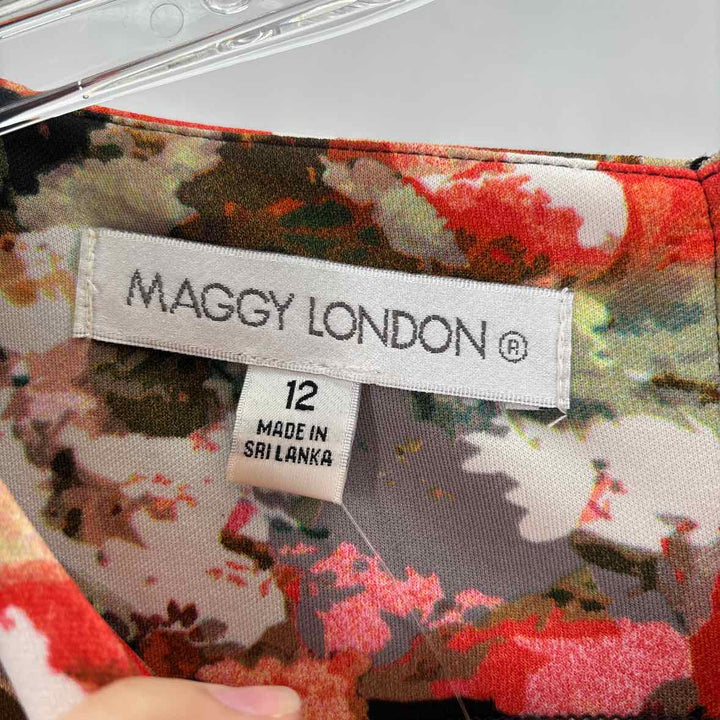 Size 12 MAGGY LONDON Multi-Color Dress