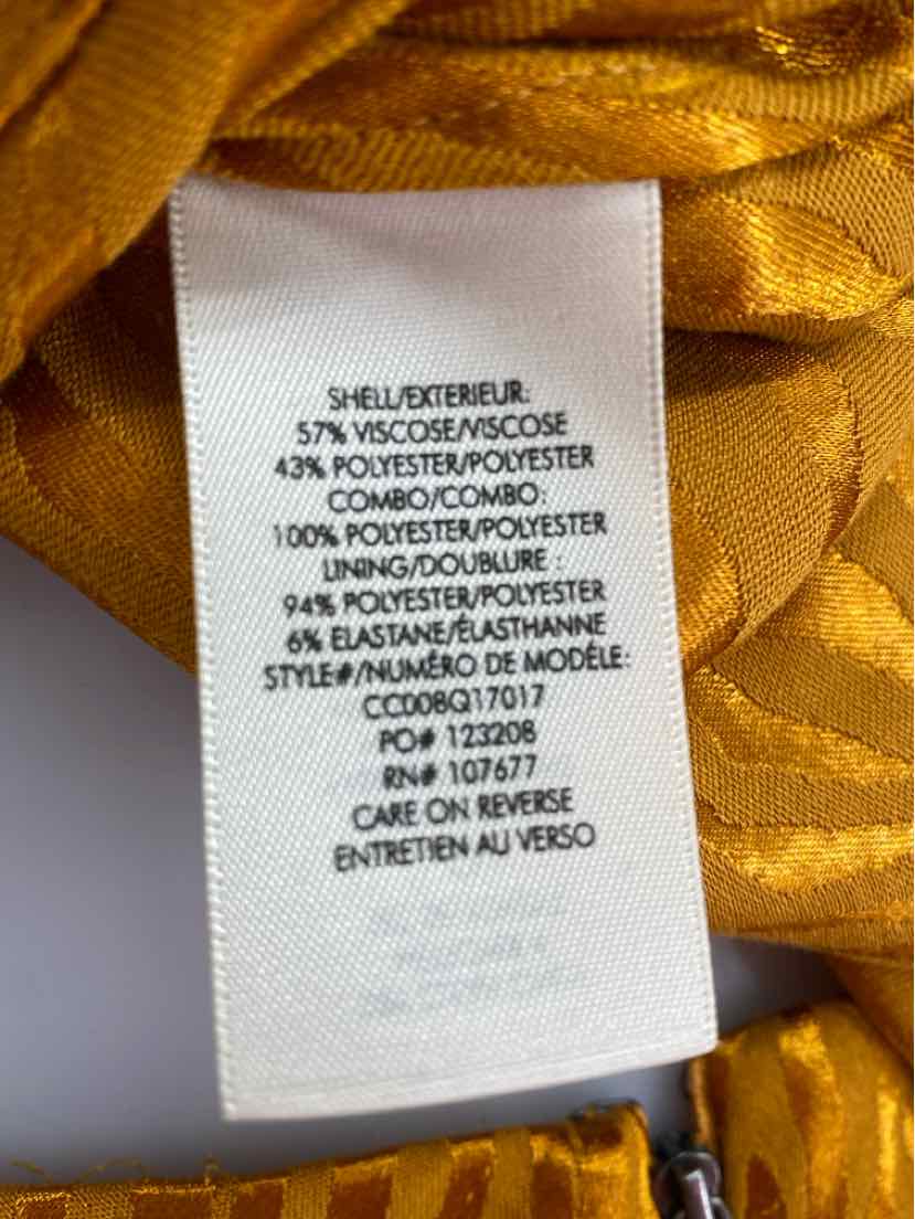 Size 8 Alice + Olivia Mustard Silk 2 PC Dress