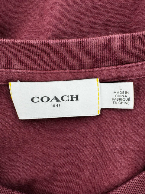 Size L Coach Burgundy Cotton Shirt