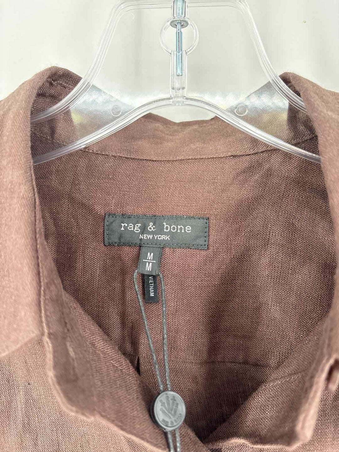 Size M RAG & BONE Brown Linen Luxury - Shirt