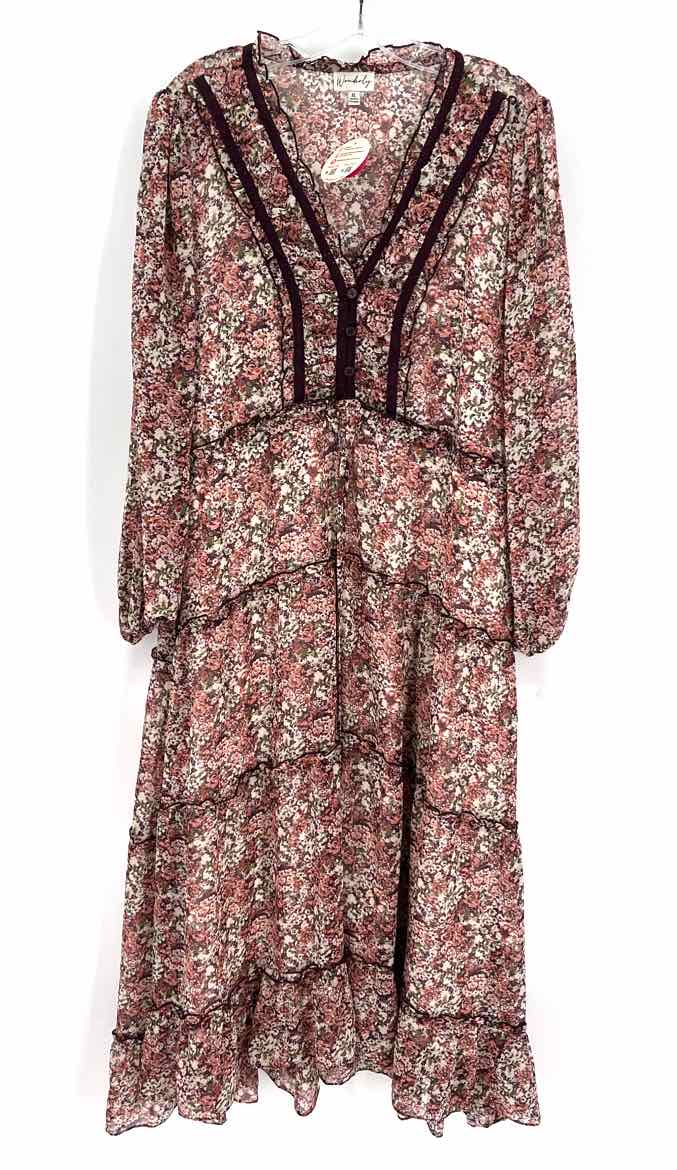 Size XL WONDERLY Burgundy Dress