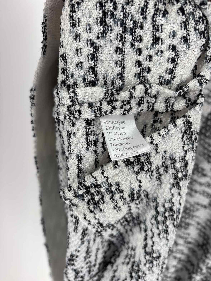 Size L MISSOOK Black Wool Tweed Dress