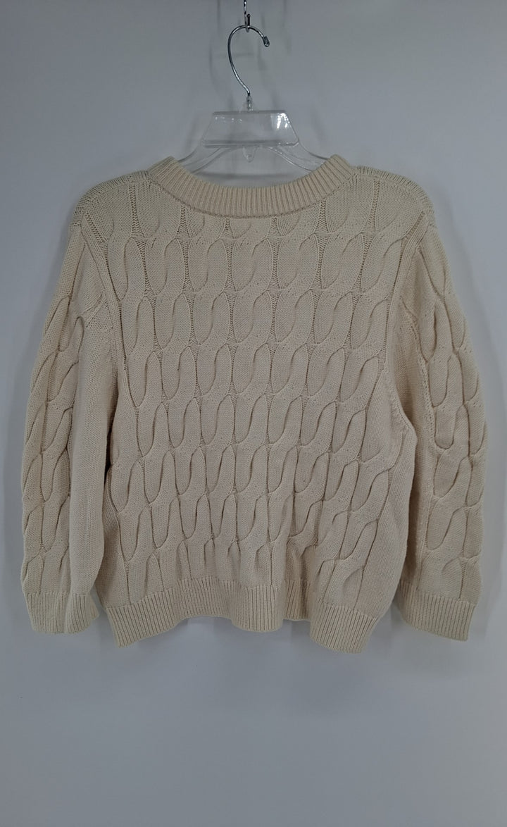 Size L TREASURE &amp; BOND Ivory Knit Sweater