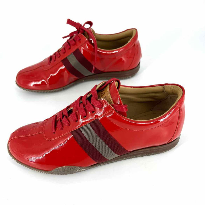 Shoe Size 7.5 Bally Red PATENT Luxury - Sneakers