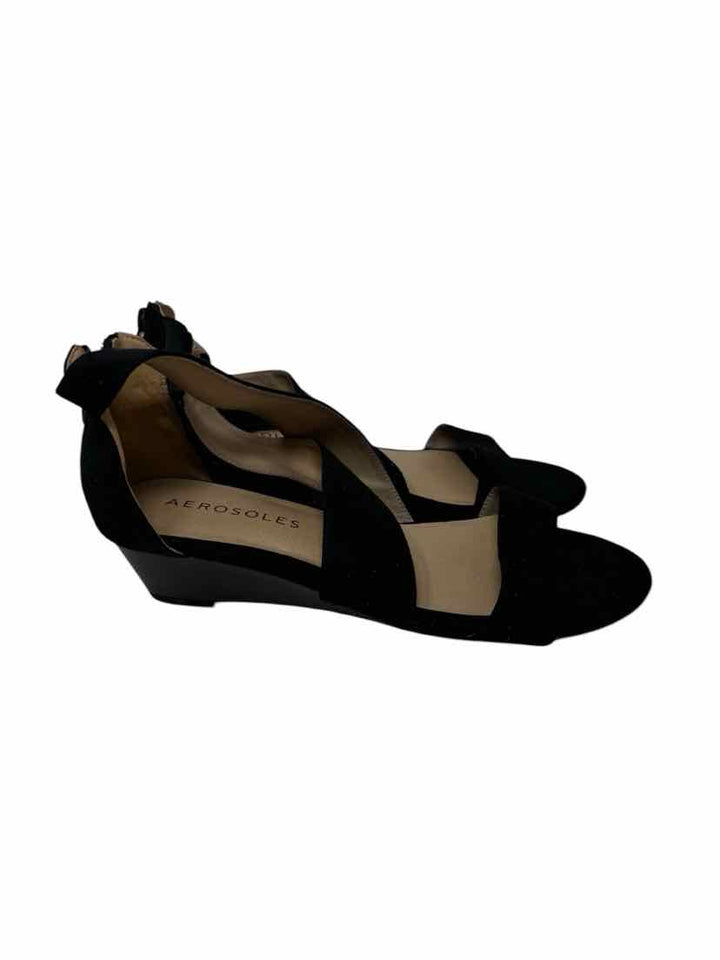 Shoe Size 9.5 AEROSOLES Black Suede Sandals