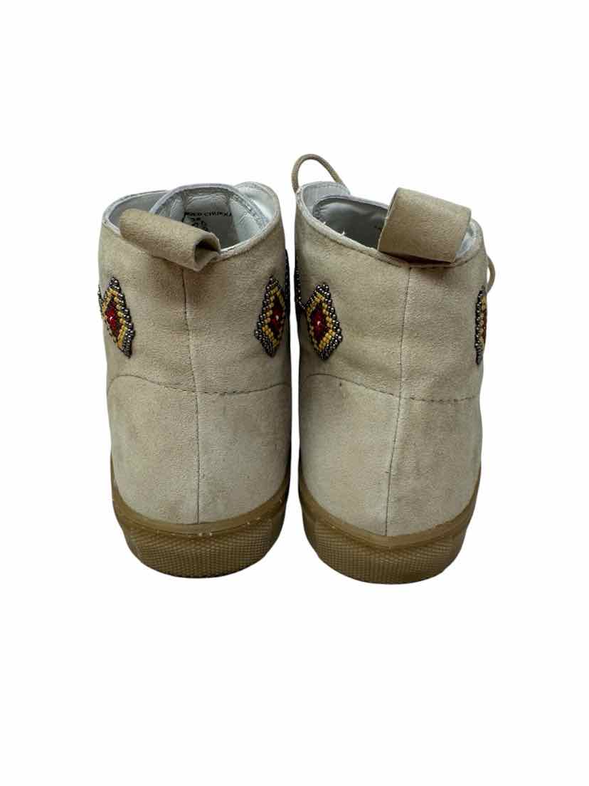 Shoe Size 7.5 Ivory Leather Boots