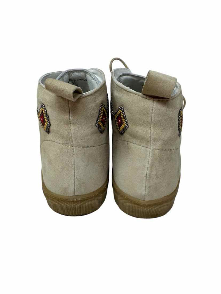 Shoe Size 7.5 Ivory Leather Boots