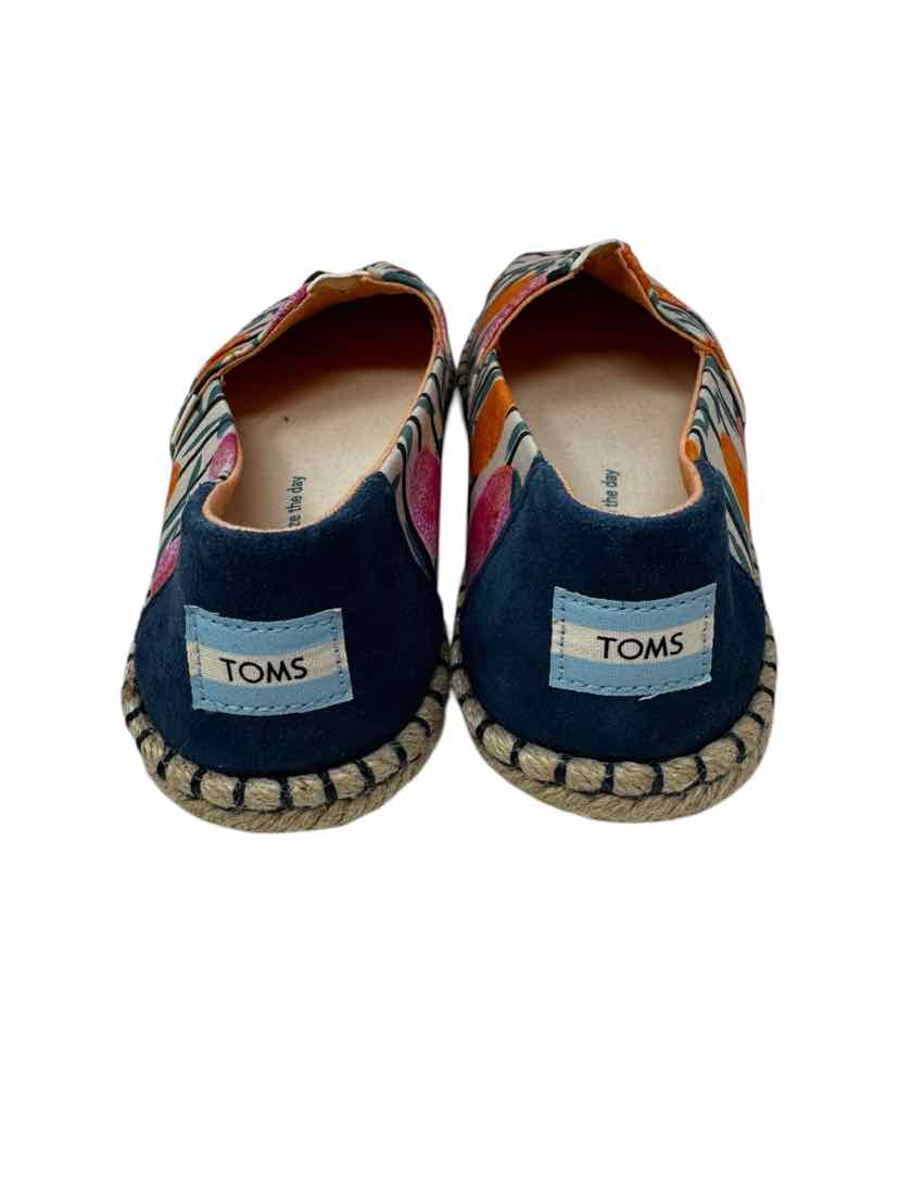 Shoe Size 7 Toms Multi-Color Canvas Flats