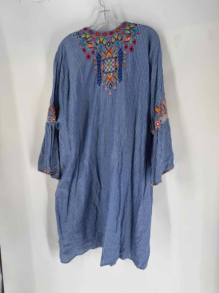 Size 3X Johnny Was Blue Print Shirt