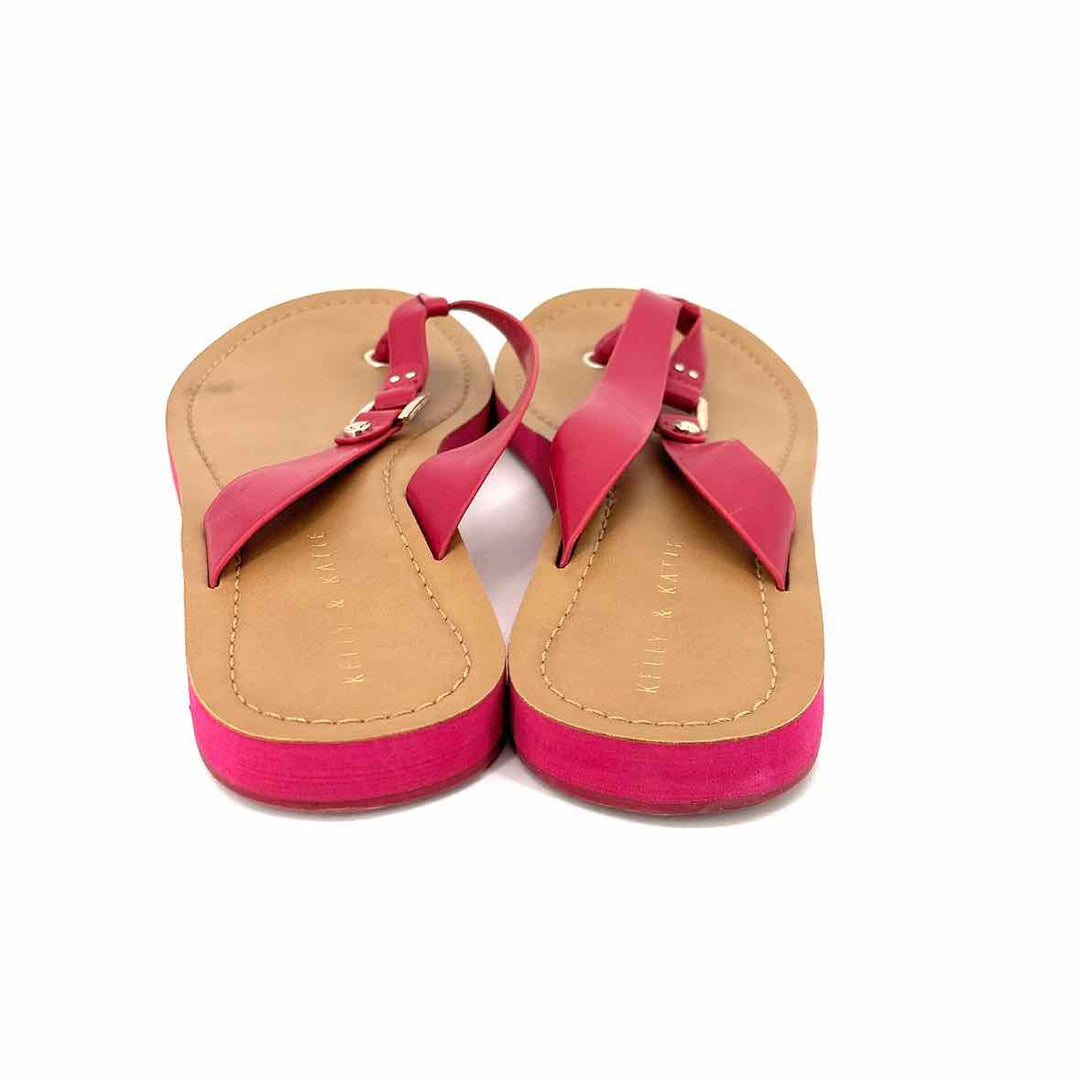 Shoe Size 9 KELLY & KATIE Hot Pink Faux Leather Sandals